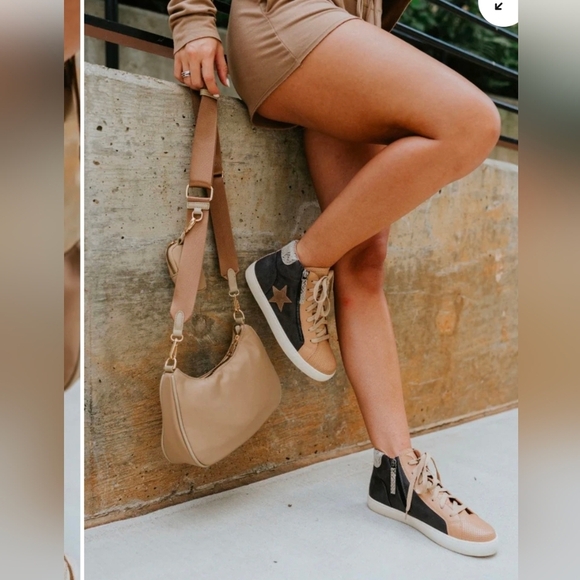 Mi.iM Elle Dark Gray Leather Lace-up High Top Star Sneakers - Picture 13 of 16